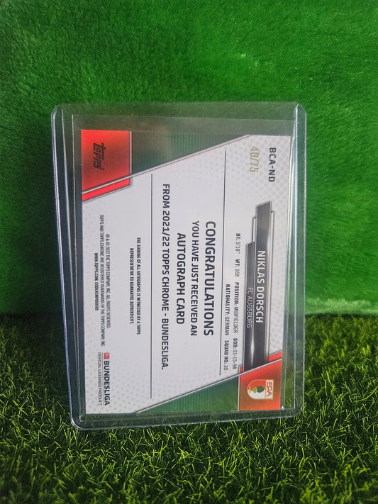 Niklas Dorsch (RC) /75 - Autógrafo original - Topps Chrome Bundesliga 2022