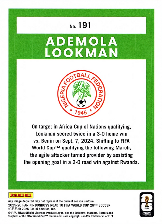 Ademola Lookman - Donruss Road to FIFA World Cup 26