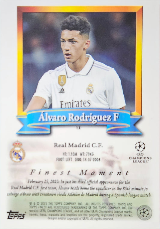 Álvaro Rodríguez (RC) - Topps Finest Flashbacks UEFA Club Competitions 22/23