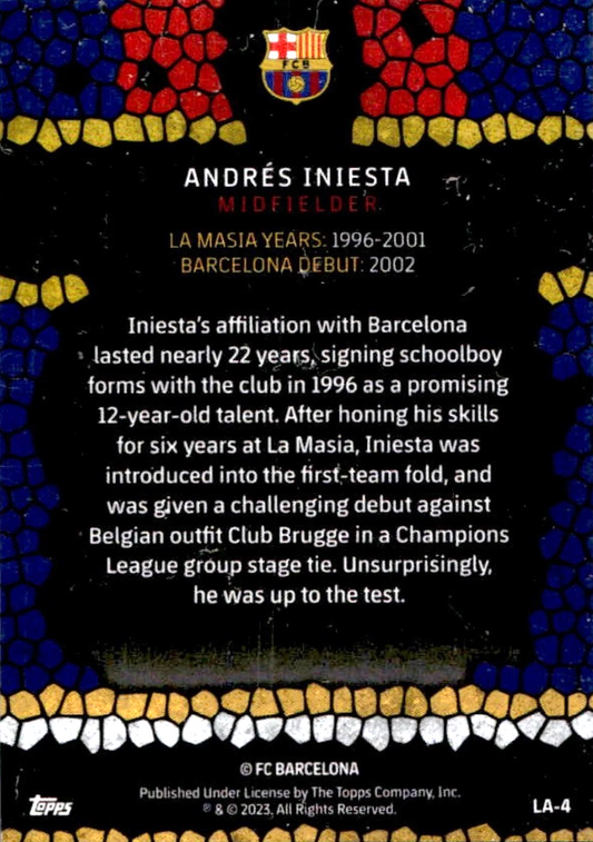 Andrés Iniesta - Made in La Masia - Topps Chrome Barcelona 22/23