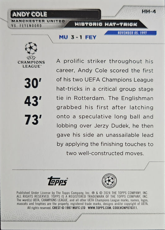 Andy Cole - Historic Hat-Trick - UEFA Club Competitions 23/24