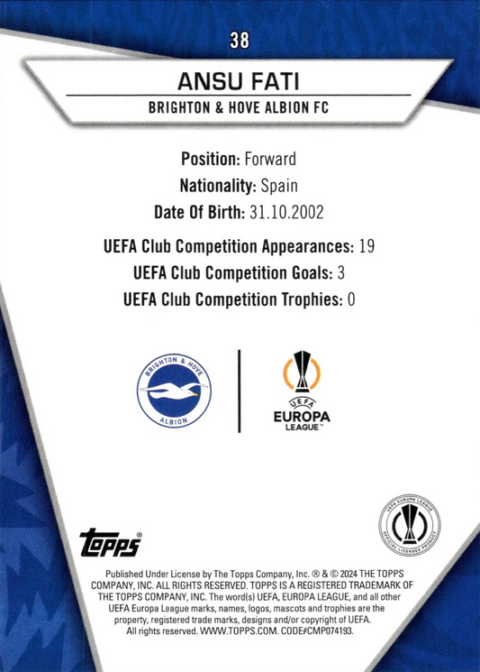 Ansu Fati - Rare - SuperStars UEFA Club Competitions 23/24