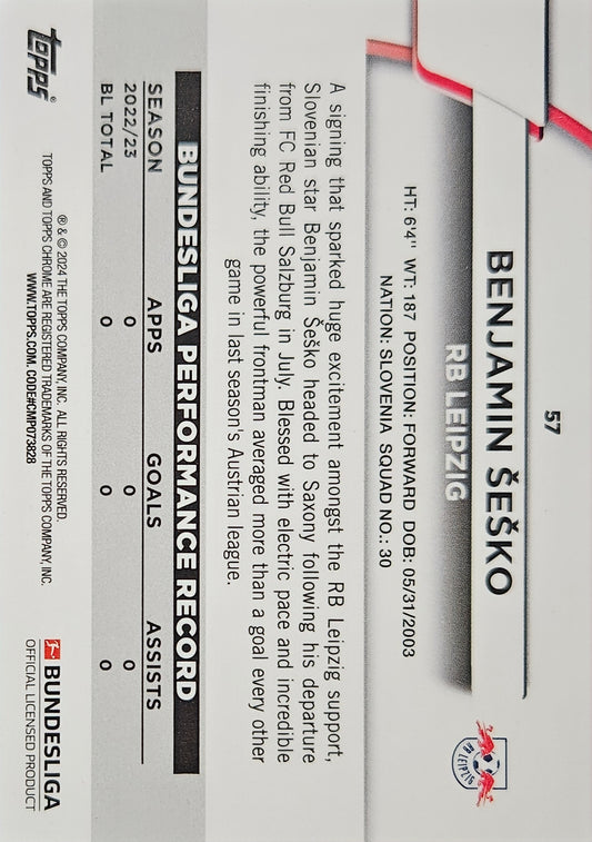 Benjamin Sesko - Topps Chrome Bundesliga 23/24