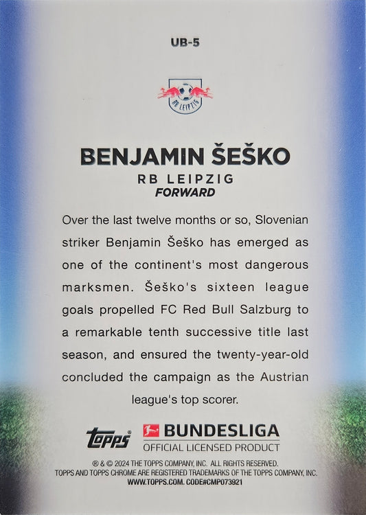 Benjamin Šeško - Ultrabeam - Topps Chrome Bundesliga 23/24