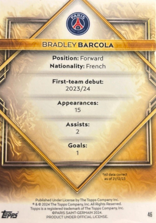 Bradley Barcola (RC) - Gold Drip - Team Set Paris Saint-Germain 23/24