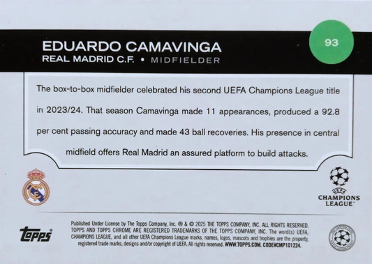 Camavinga - Topps Chrome UEFA Club Competitions 24/25