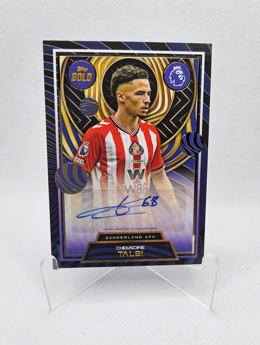 Chemsdine Talbi - Autógrafo original - Topps Gold Premier League 25/26