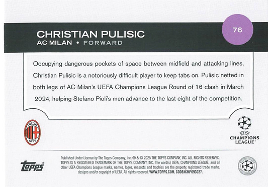 Christian Pulisic - UEFA Club Competitions 24/25