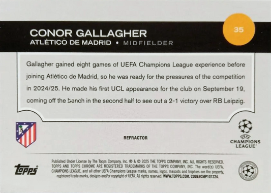 Conor Gallagher - Refractor - Topps Chrome UEFA Club Competitions 24/25