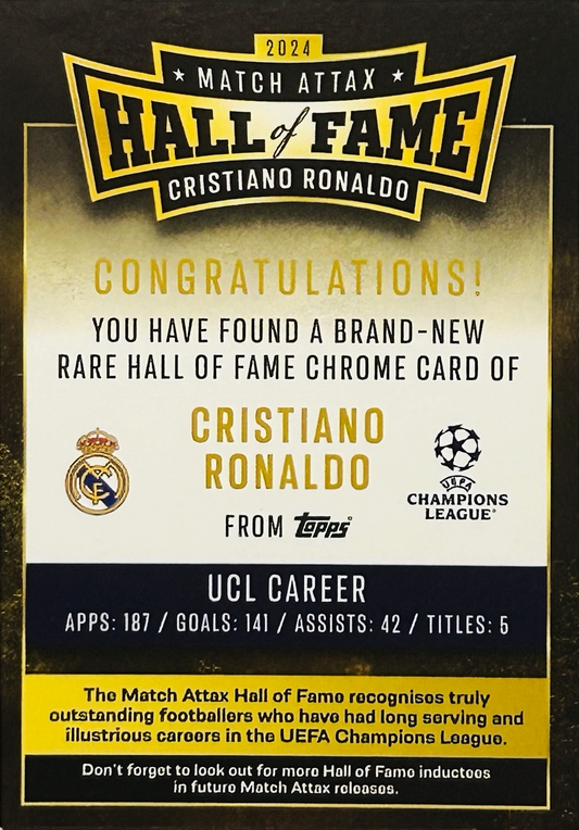 Cristiano Ronaldo - Hall of Fame - Match Attax UEFA Club Competitions 24/25