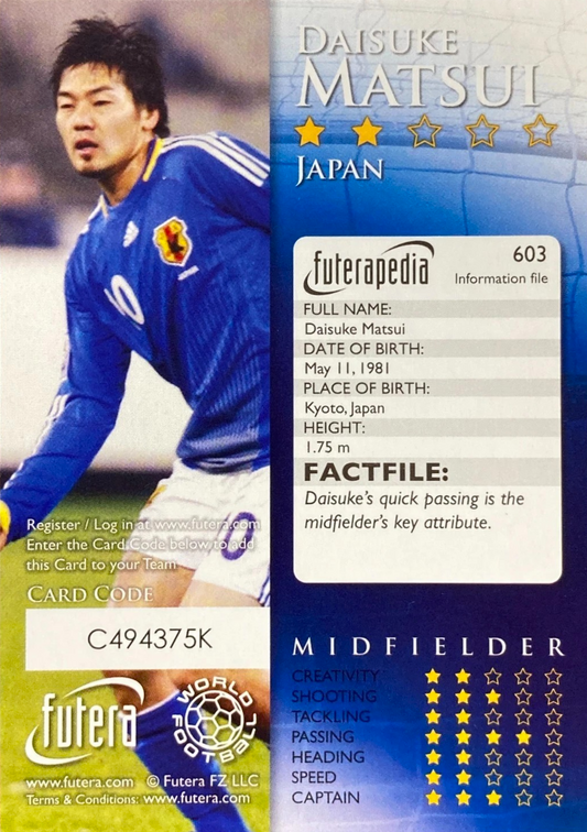 Daisuke Matsui - Futera World Football Online Collection 10/11