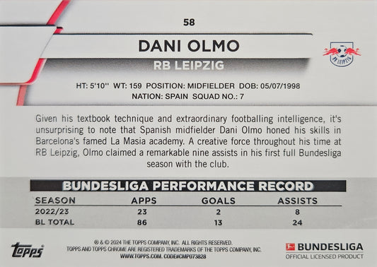 Dani Olmo - Topps Chrome Bundesliga 23/24
