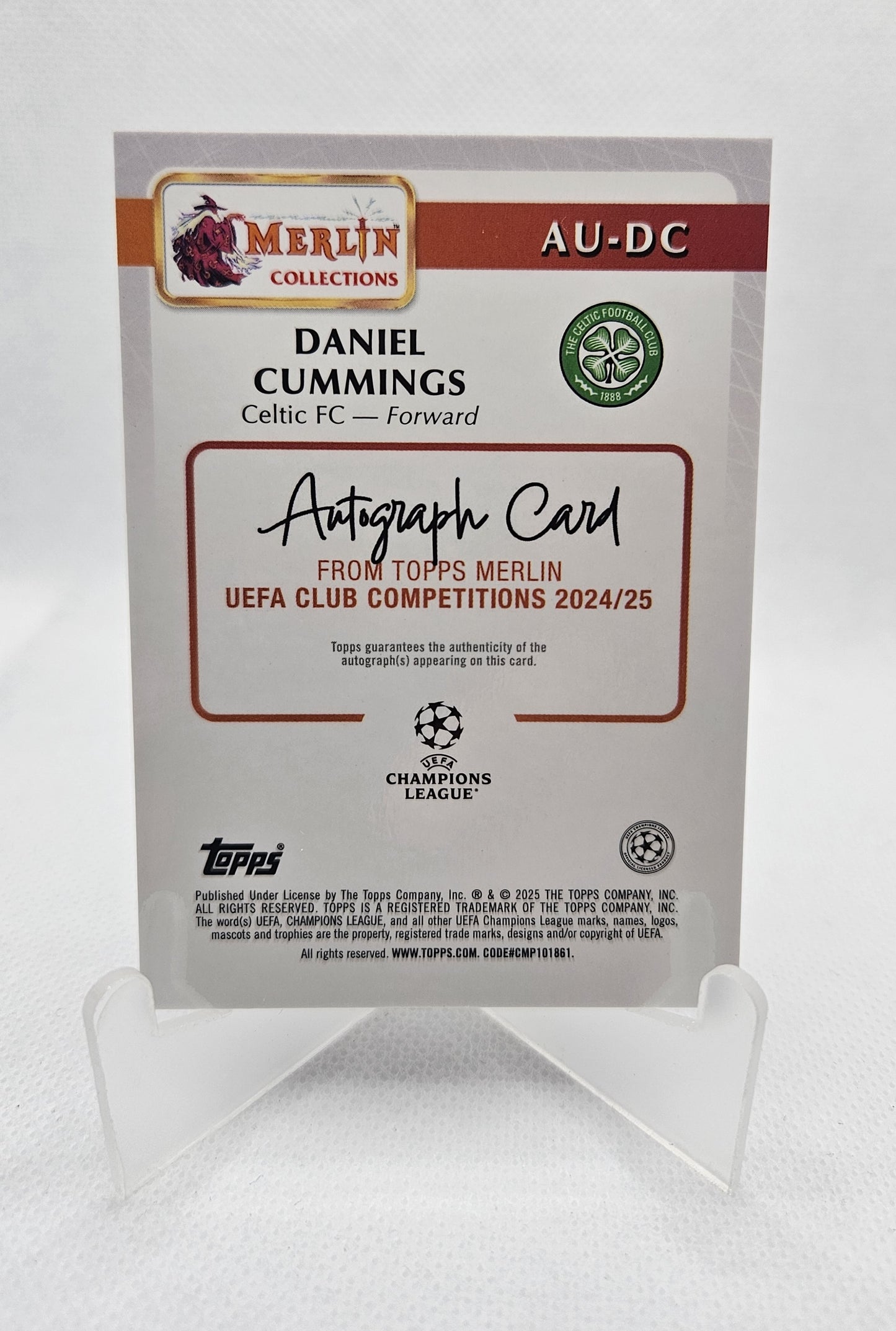 Daniel Cummings (RC) /199 - Autógrafo original - Merlin UEFA Club Competitions 25/26