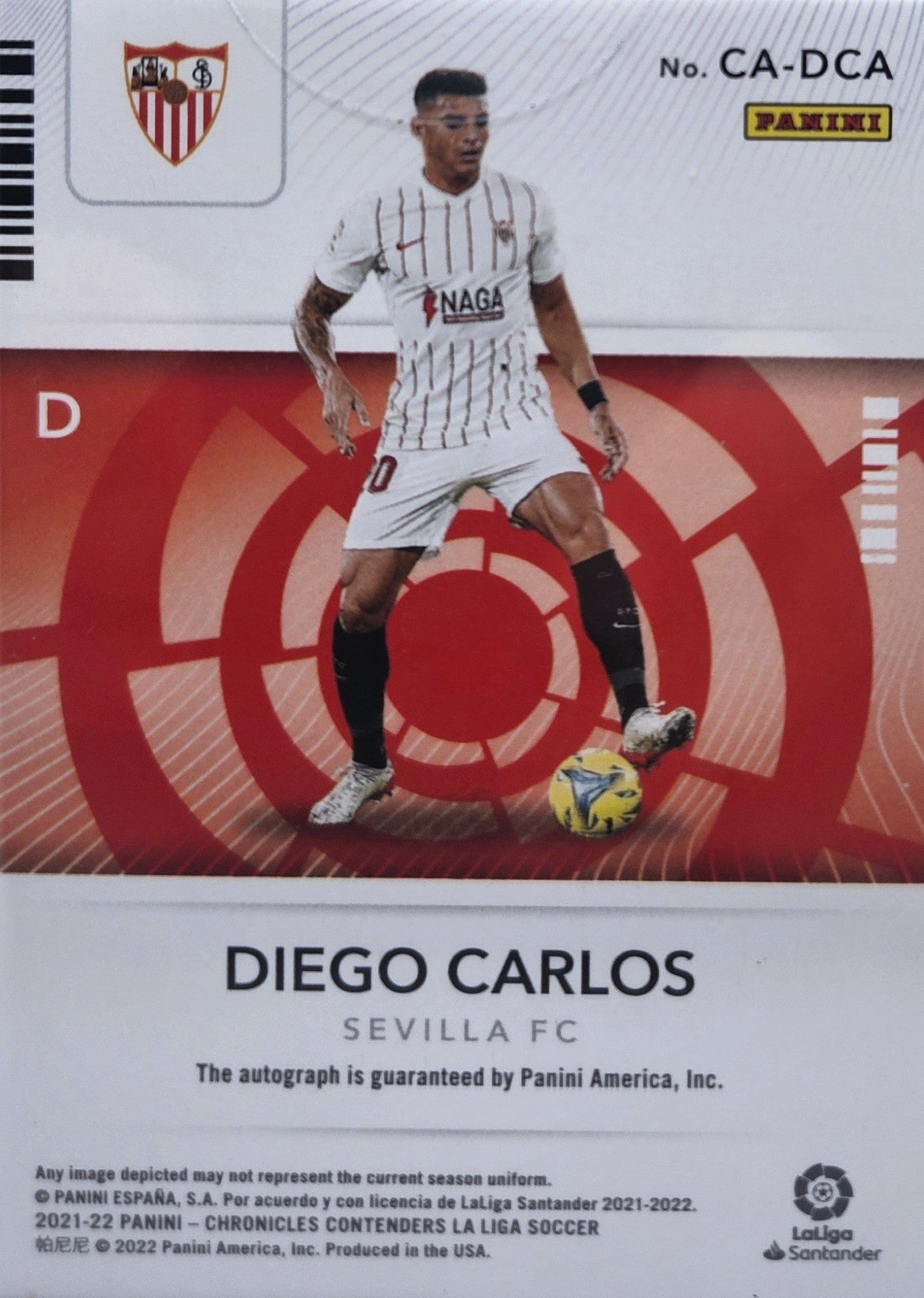 Diego Carlos /245 - Autógrafo original - Chronicles Contenders LaLiga 21/22