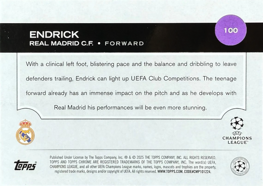Endrick (RC) - Topps Chrome UEFA Club Competitions 24/25