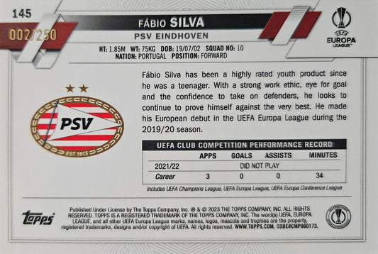 Fábio Silva /250 - Pink - Topps Chrome UEFA Club Competitions 22/23