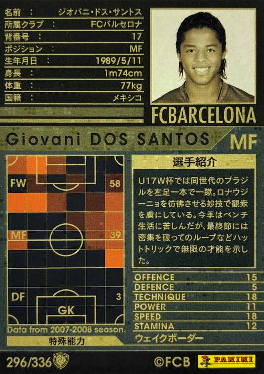 Giovani Dos Santos (RC) - Intercontinental Clubs - WCCF 07/08