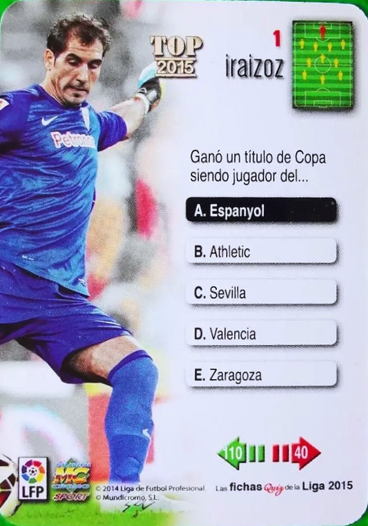 Gorka Iraizoz - Metalcard - Las fichas de la Liga 2015