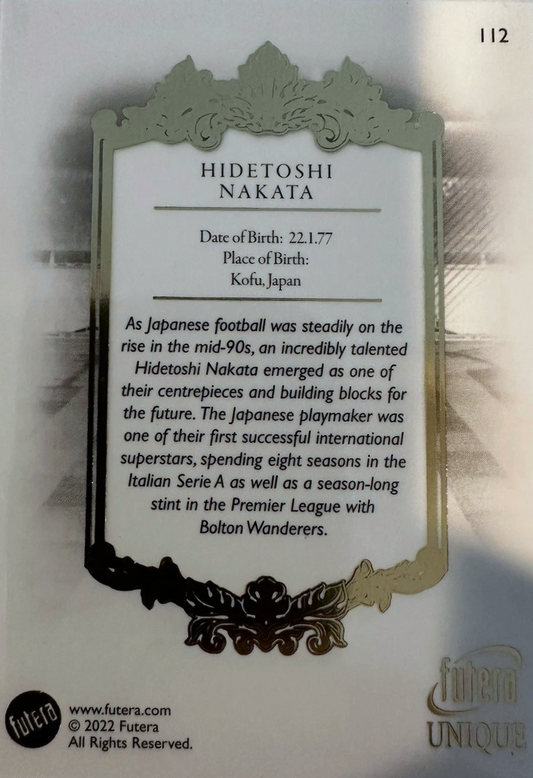 Hidetoshi Nakata - The Greats - Futera Unique 2022