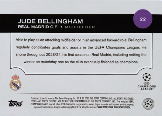 Jude Bellingham - Topps Chrome UEFA Club Competitions 24/25