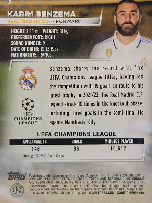 Karim Benzema - Stadium Club Chrome 22/23