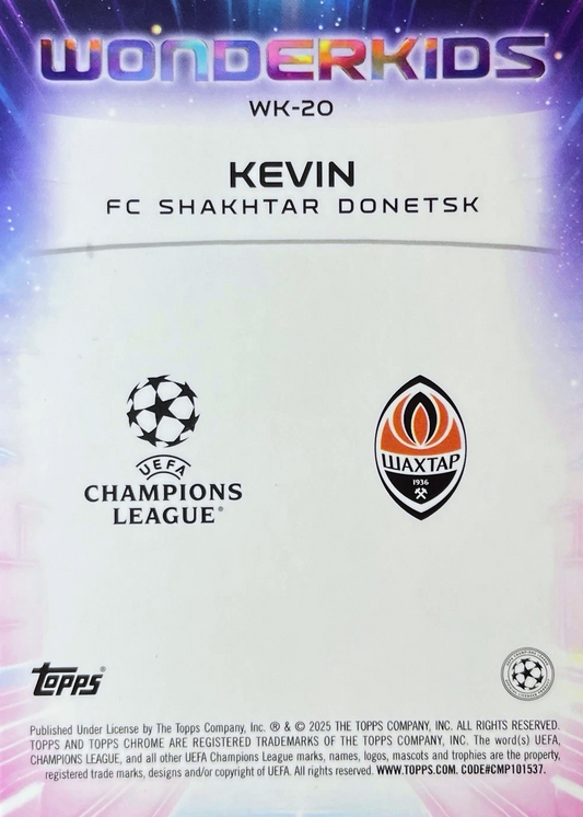 Kevin (RC) - Wonderkids - Topps Chrome UEFA Club Competitions 24/25