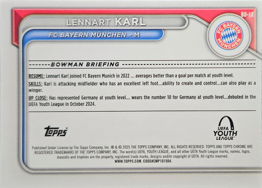 Lennart Karl - Topps Chrome Bowman 1st UEFA Youth League