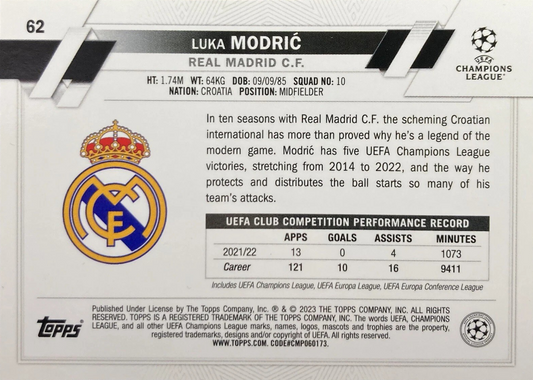 Luka Modrić - Topps Chrome UEFA Club Competitions 22/23
