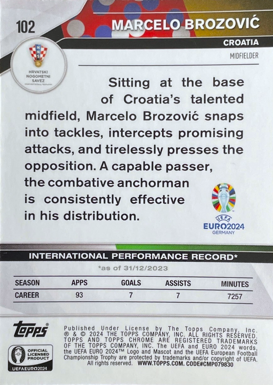 Marcelo Brozović - Topps Chrome UEFA Euro 2024 Germany