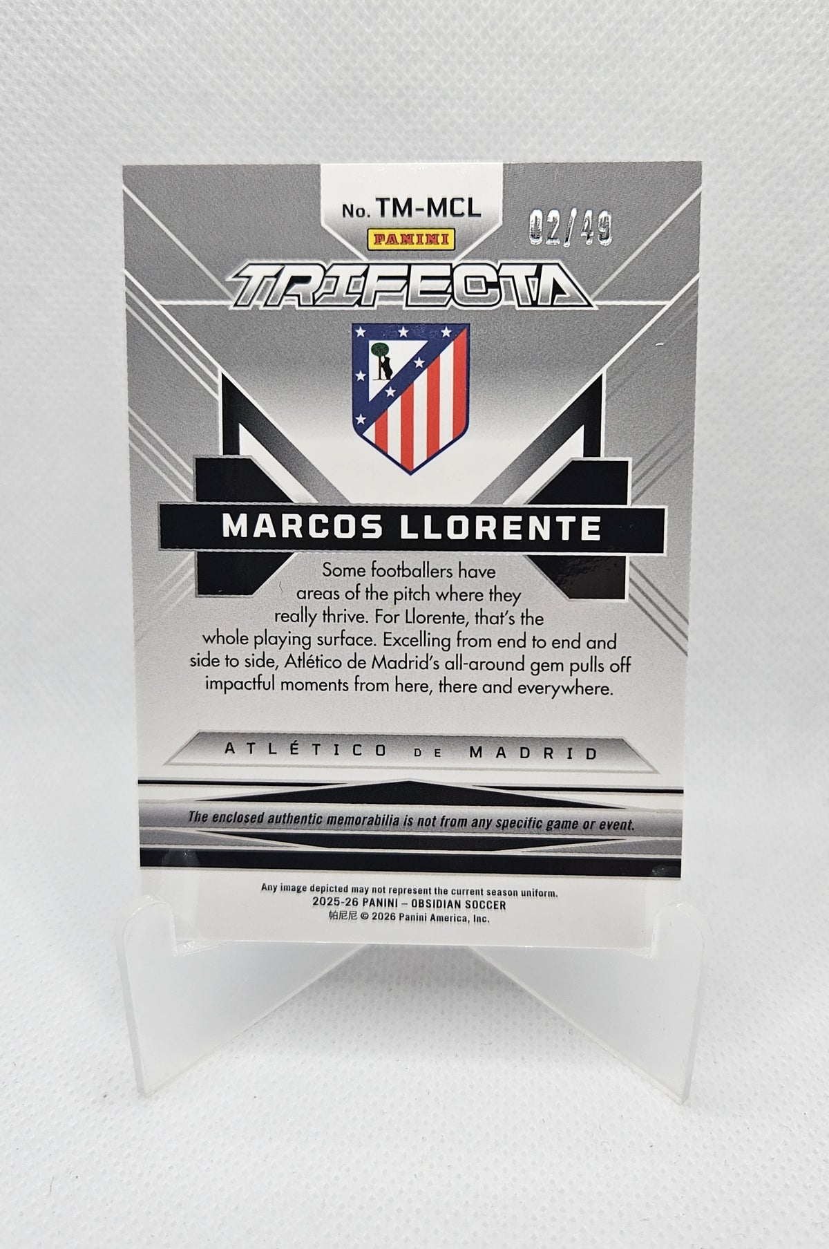 Marcos Llorente /49 - Parche Trifecta - Obsidian Soccer 25/26