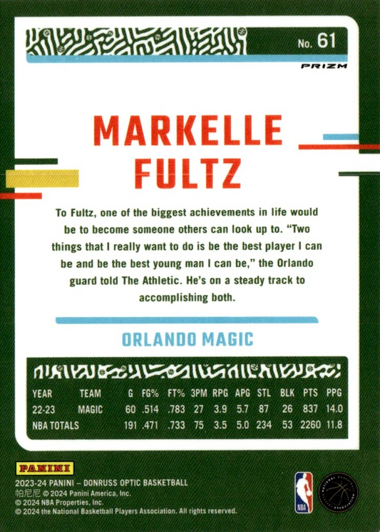 Markelle Fultz - Pink Hyper Prizm - Donruss Optic Basketball 23/24