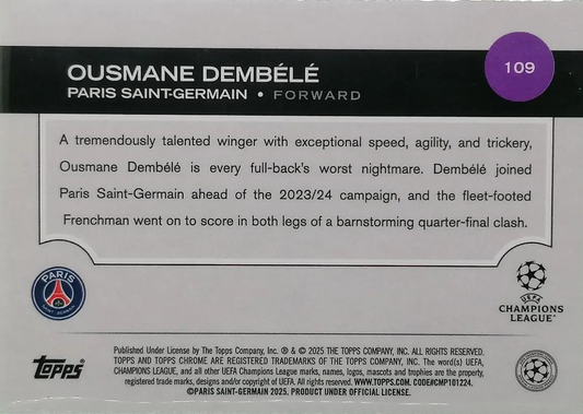 Ousmane Dembélé - Topps Chrome UEFA Club Competitions 24/25