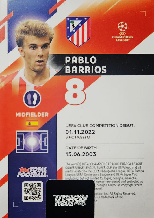 Pablo Barrios /99 - Season Kick Off - Topps Total Football 25/26