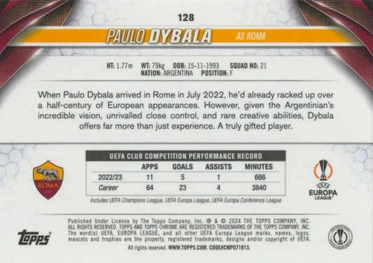 Paulo Dybala - Topps Chrome UEFA Club Competitions 23/24