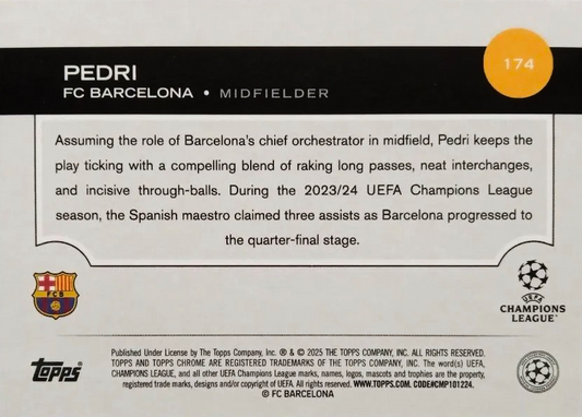 Pedri - Topps Chrome UEFA Club Competitions 24/25