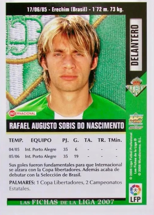 Rafael Sobis - Las Fichas de la Liga 2007