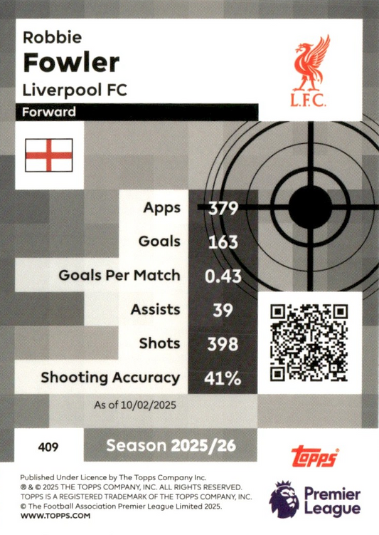 Robbie Fowler - Pro Precisión - Topps Premier League 2026