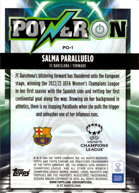 Salma Paralluelo - Power On - Topps Chrome Women's Champions League 23/24