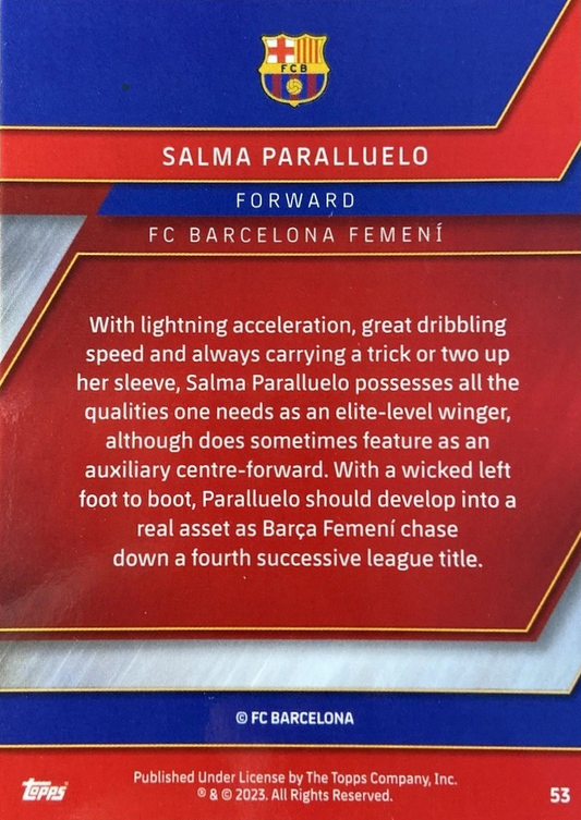 Salma Paralluelo (RC) - Acción - Topps Chrome Barcelona 22/23