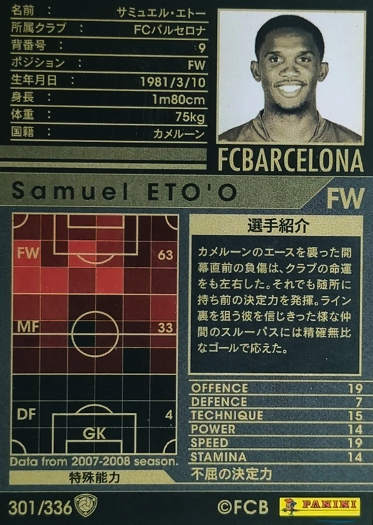 Samuel Eto'o - Intercontinental Clubs - WCCF 07/08