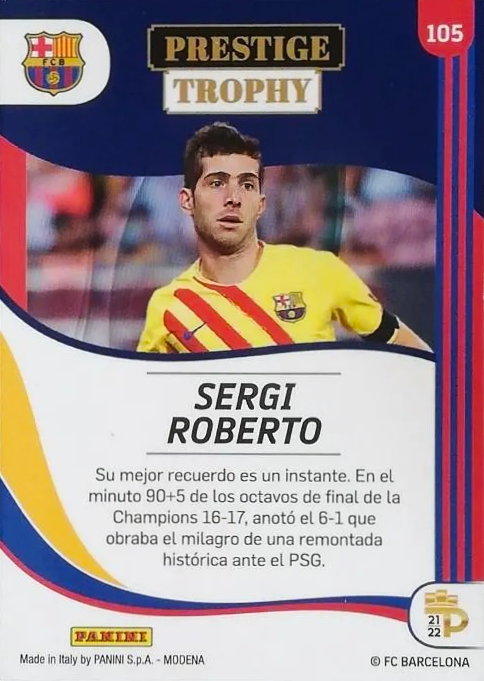 Sergi Roberto - Prestige Trophy - Podium Barcelona 21/22