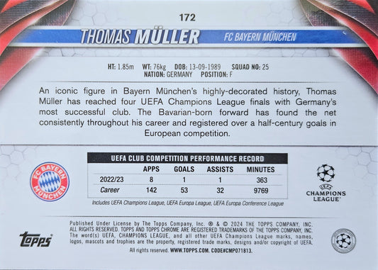 Thomas Müller - Pulsar - Topps Chrome UEFA Club Competitions 23/24