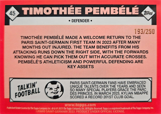 Timothée Pembélé (RC) /250 - 1986 - Team Set Paris Saint-Germain 22/23
