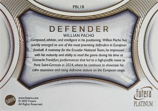 William Pacho - Futera Platinum 2025
