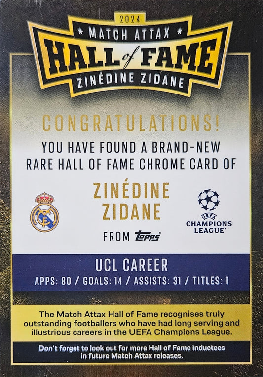 Zinedine Zidane - Hall of Fame - Match Attax UEFA Club Competitions 24/25