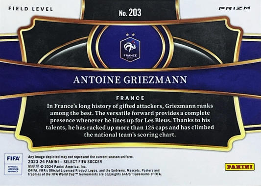 Antoine Griezmann - Field Level Silver Holo Prizm - Select FIFA Soccer 23/24