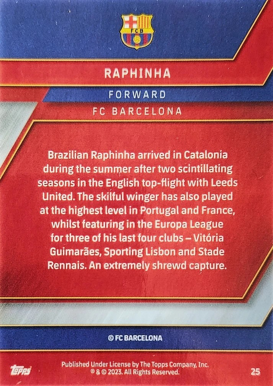 Raphinha - Topps Chrome Barcelona 22/23