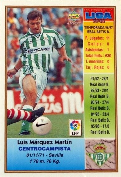 Luis Márquez - Las Fichas de la Liga 97/98