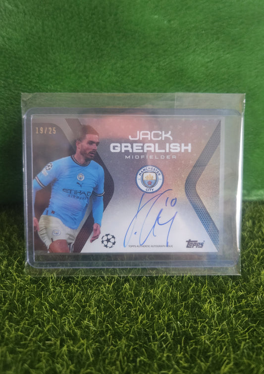 Jack Grealish /25 - Autógrafo original - Topps Grealish Platinum Curated Set