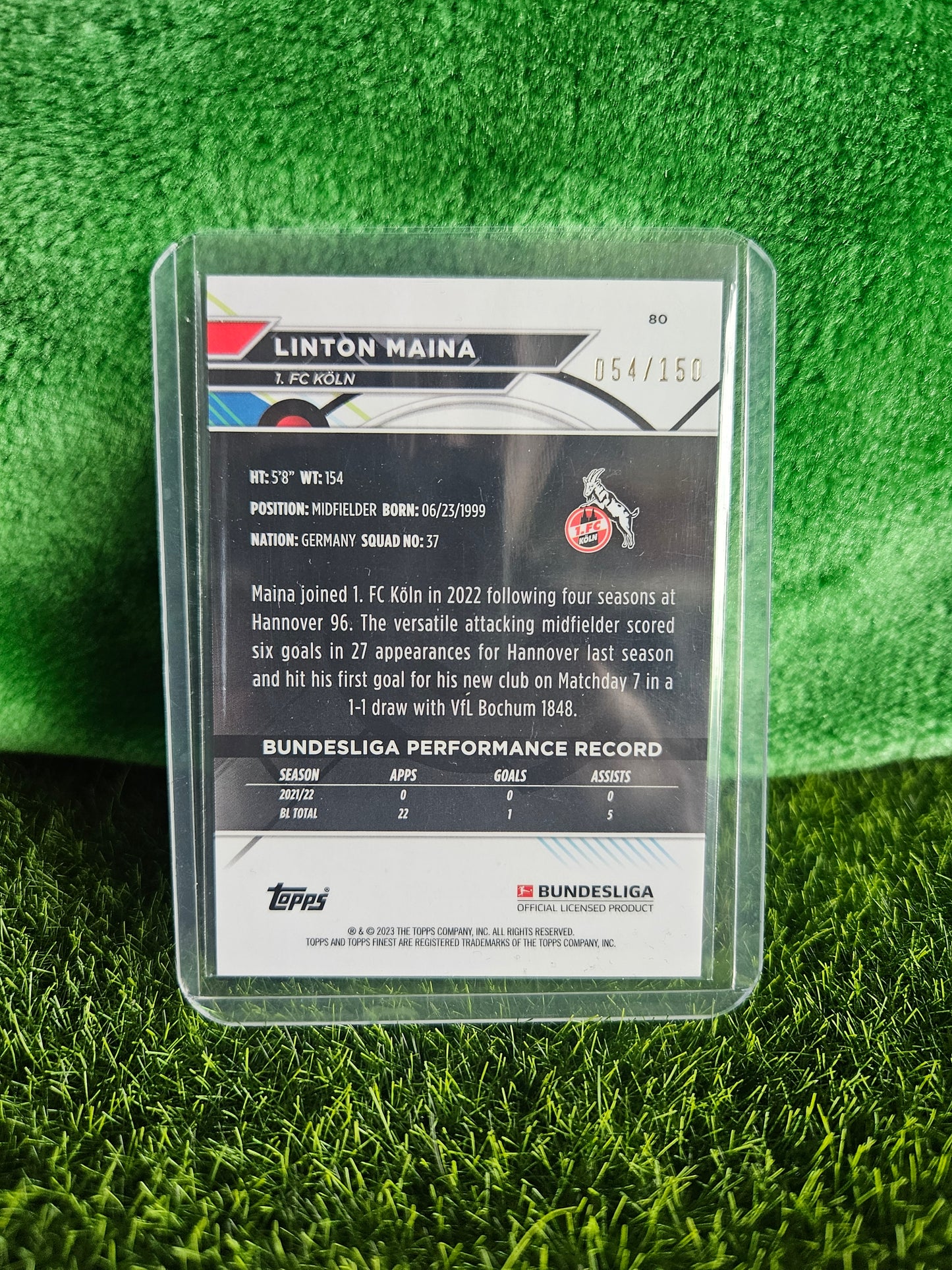 Linton Maina (RC) /150 - Topps Finest 2023